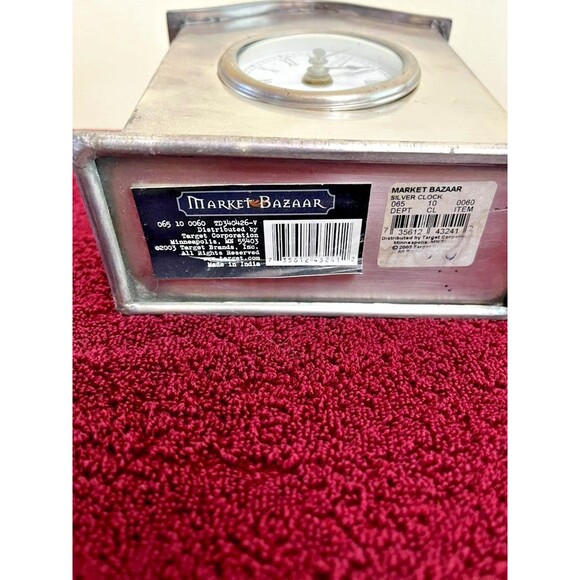 Vintage 7" Market Bazaar Polished Steel Table Clock - Picture 4 of 4